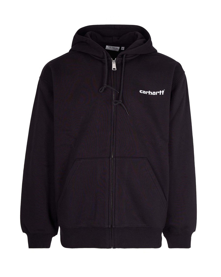 Carhartt Wip Balloon-Cut Black Hoodie With Graphic Accents