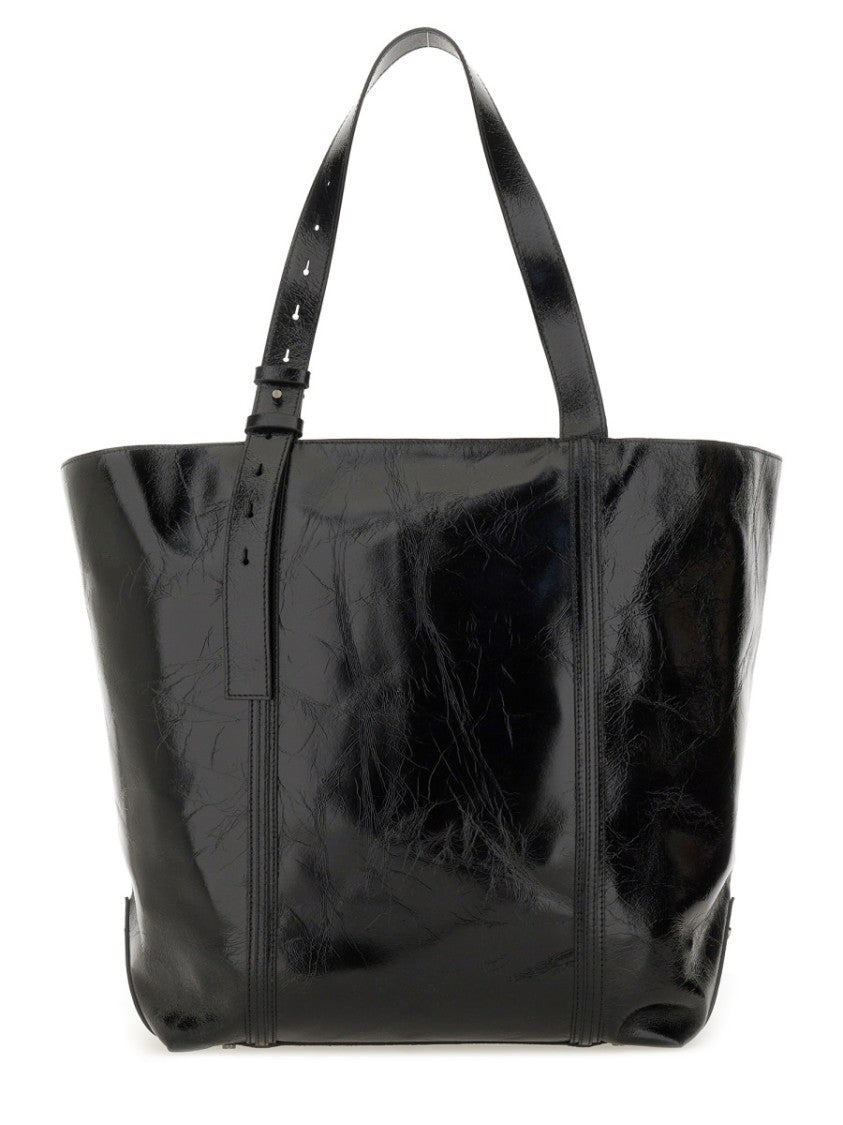 Golden Goose Black Leather Tote With Structured Silhouette