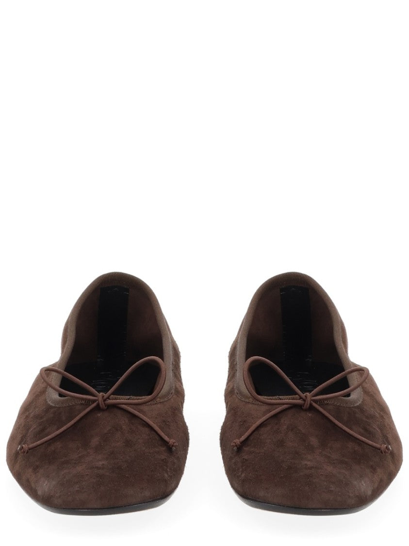 Aeydē Tiby Brown Kid Suede Flats