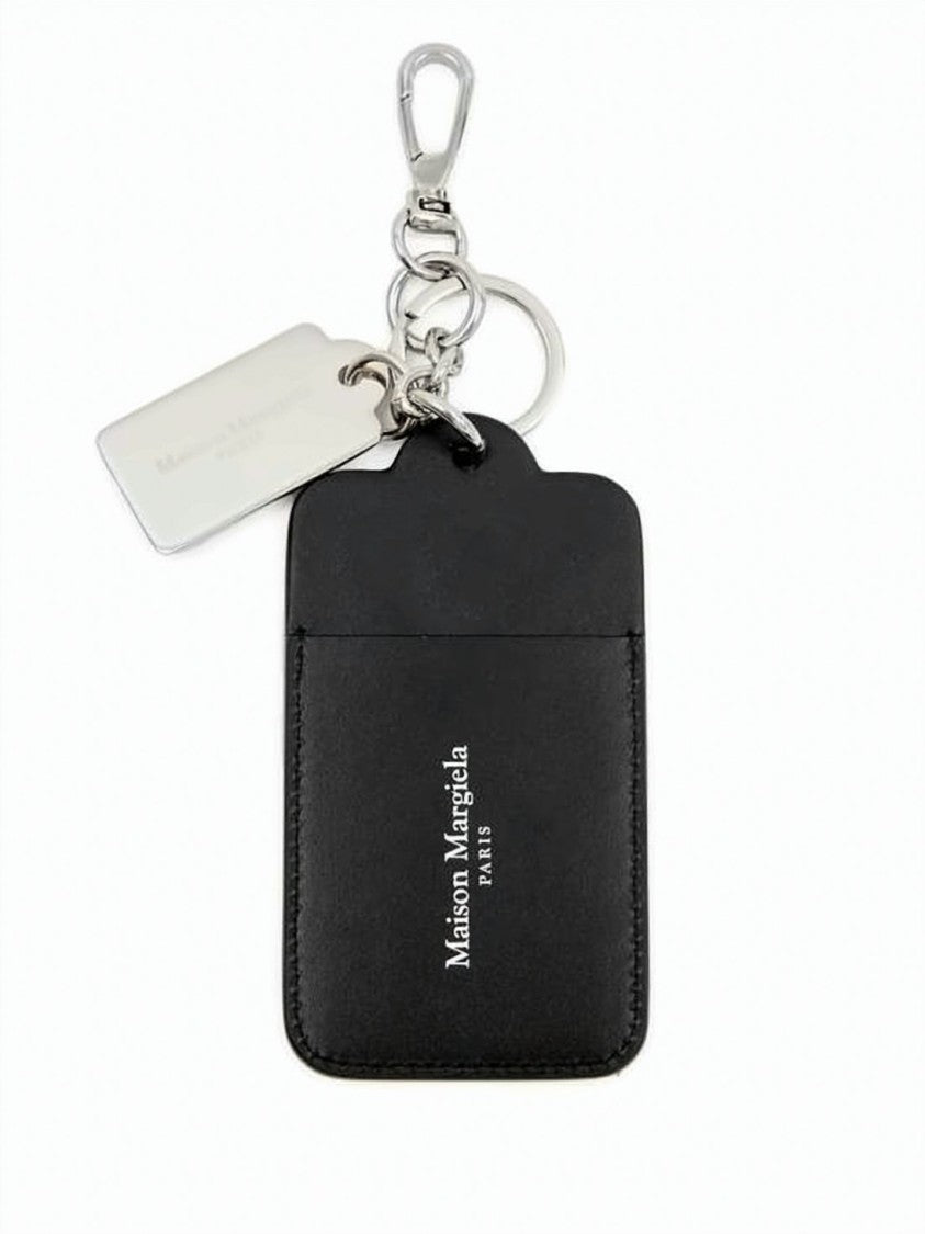Maison Margiela Rectangular Black Leather Keyring