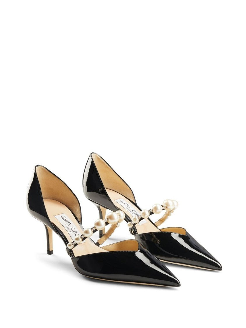 Jimmy Choo Pointed Toe Pumps With Faux-Pearl Embellishment