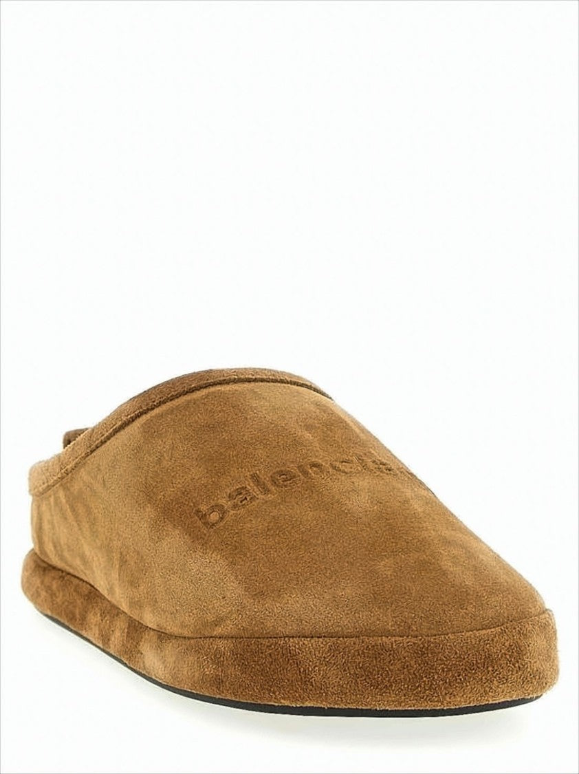 Balenciaga Suede Slip-On Mule Slipper With Plush Interior