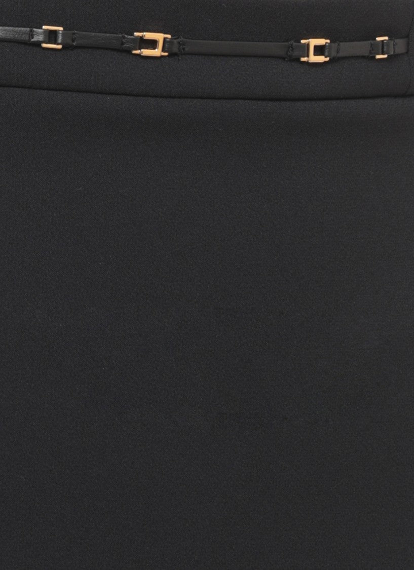 Elisabetta Franchi Fitted Midi Skirt With Front Gold Detail