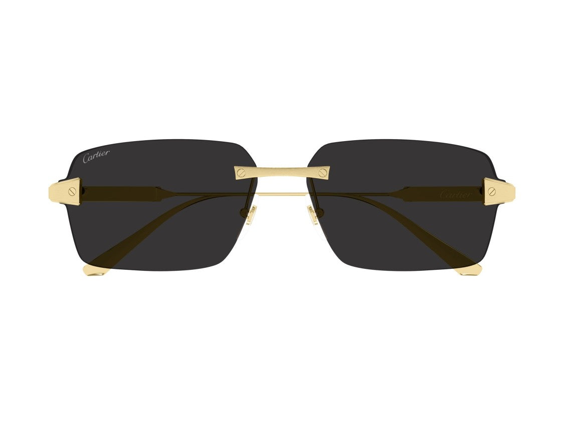 Cartier Gold Ct0652s Rimless Square Metal Sunglasses