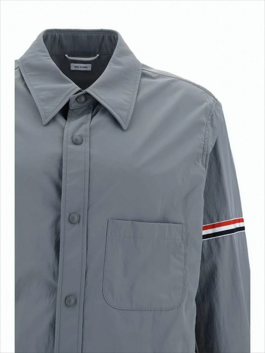 Thom Browne Long-Sleeve Shirt With Striped Detail And Classic Collar