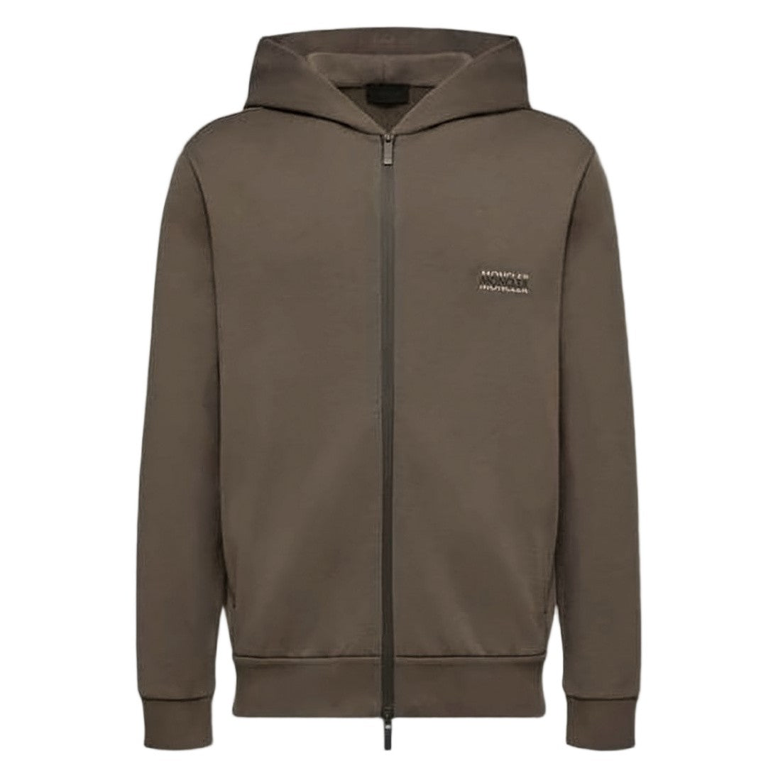Moncler Minimalist Full-Zip Hoodie With Ribbed Cuffs And Hem