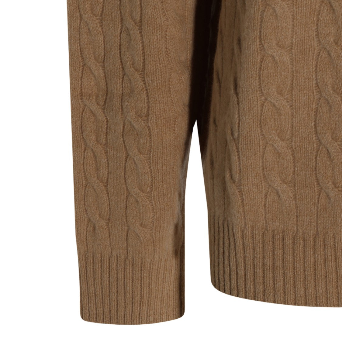 Polo Ralph Lauren Cable Knit Sweater With Half-Zip Closure And Mock Neck Collar