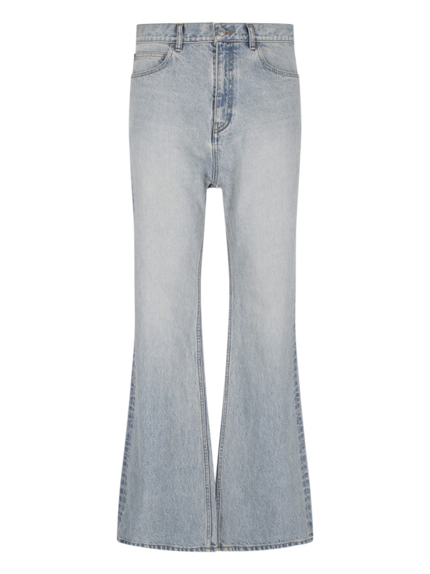 Balenciaga Light Blue Denim Flare Jeans With Five-Pocket Design