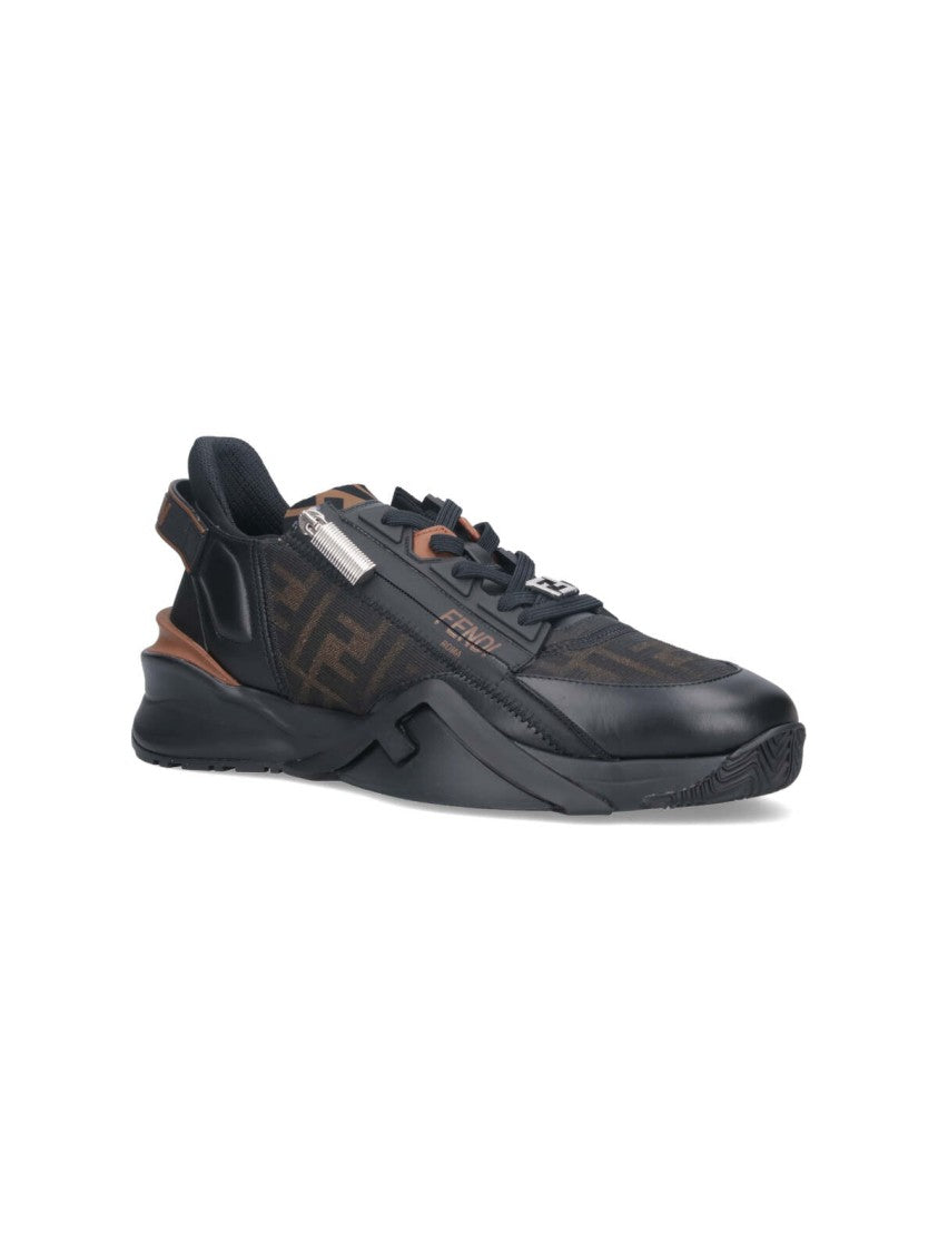 Fendi "Flow" Low-Top Sneakers – Black