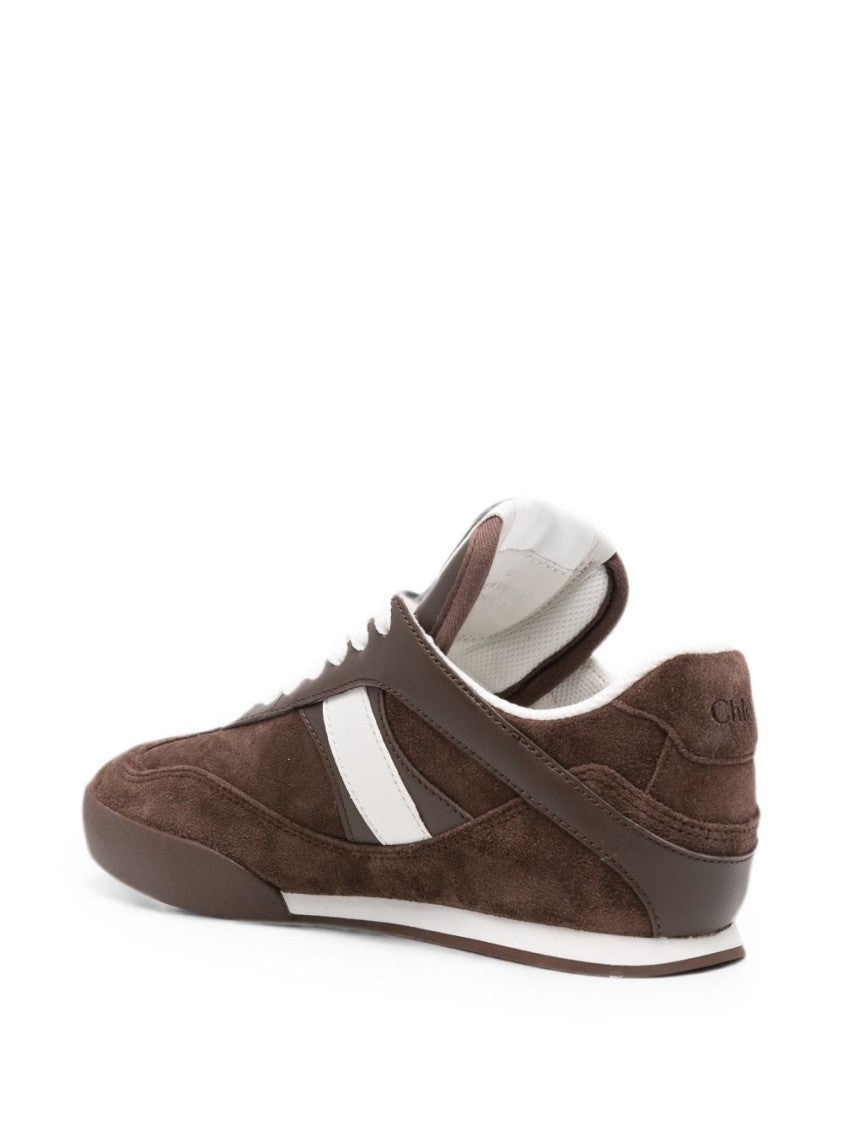 Chloé Brown Suede White Leather Sneakers