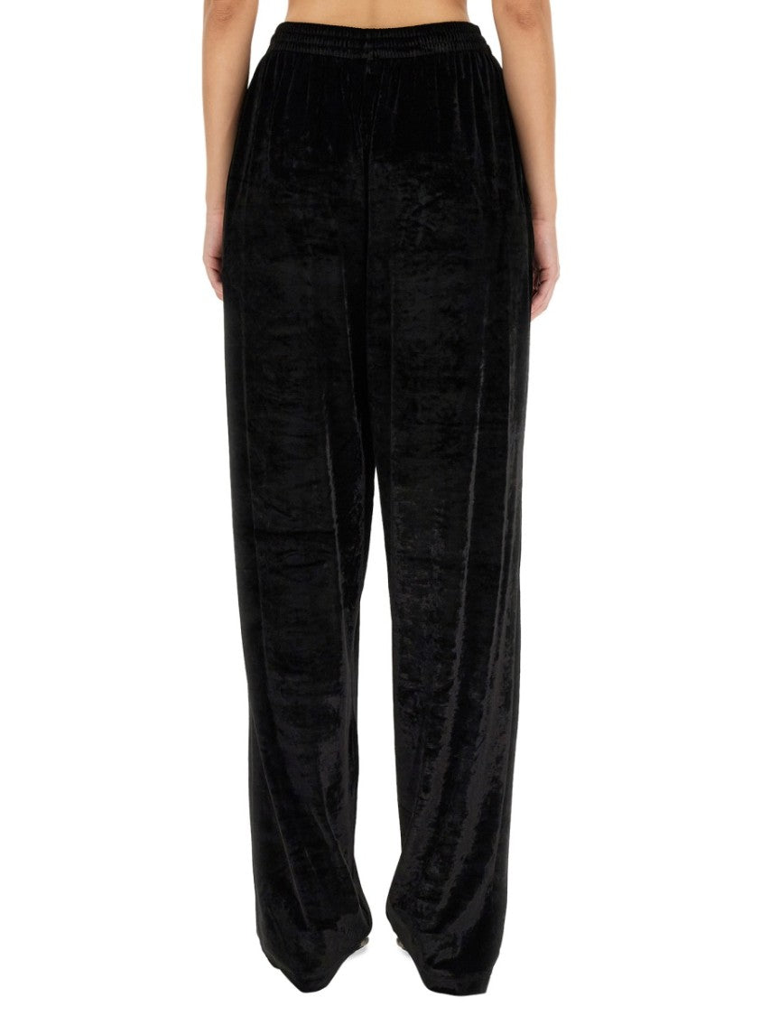Balenciaga Wide Leg Black Baggy Pants With Elasticated Waistband