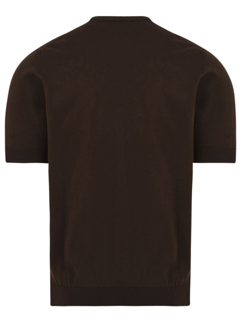 Filippo De Laurentiis Short-Sleeved Knit Top With Classic Crew Neckline