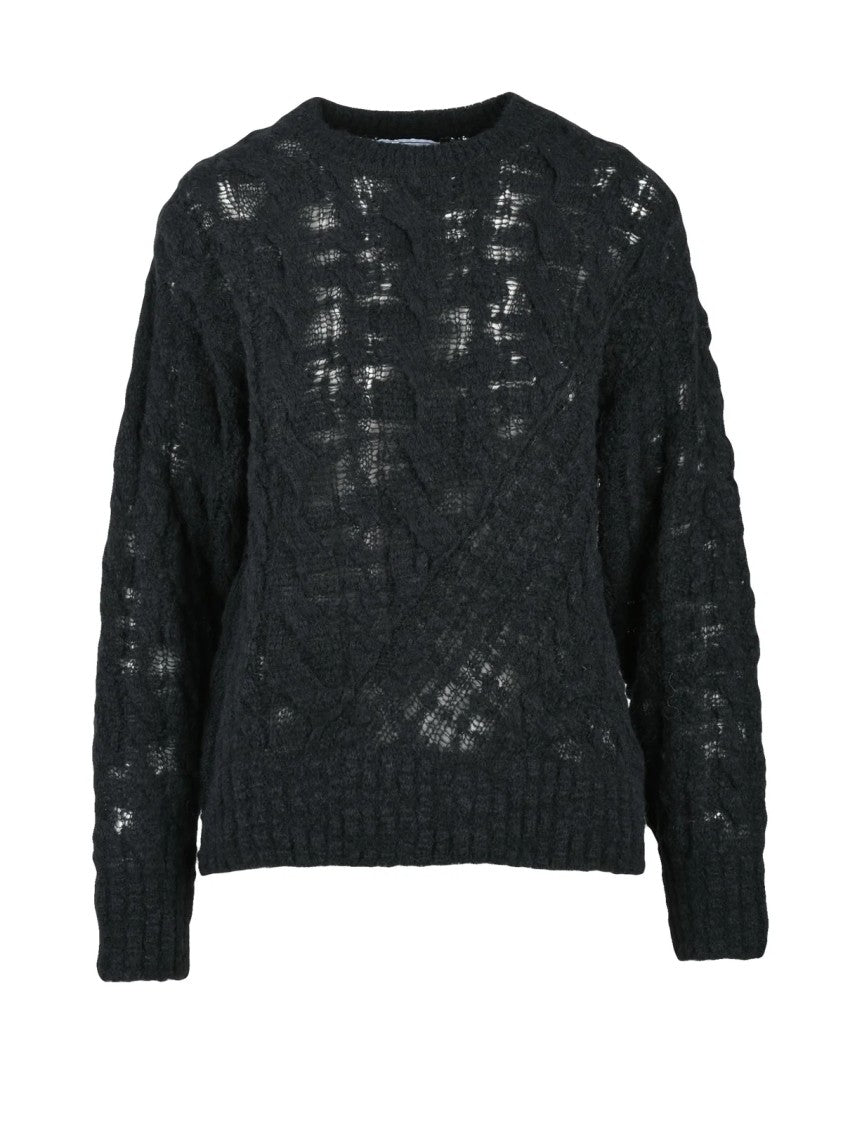 Mo5ch1no Jeans Black Acrylic Alpaca Polyamide Virgin Wool Sweater