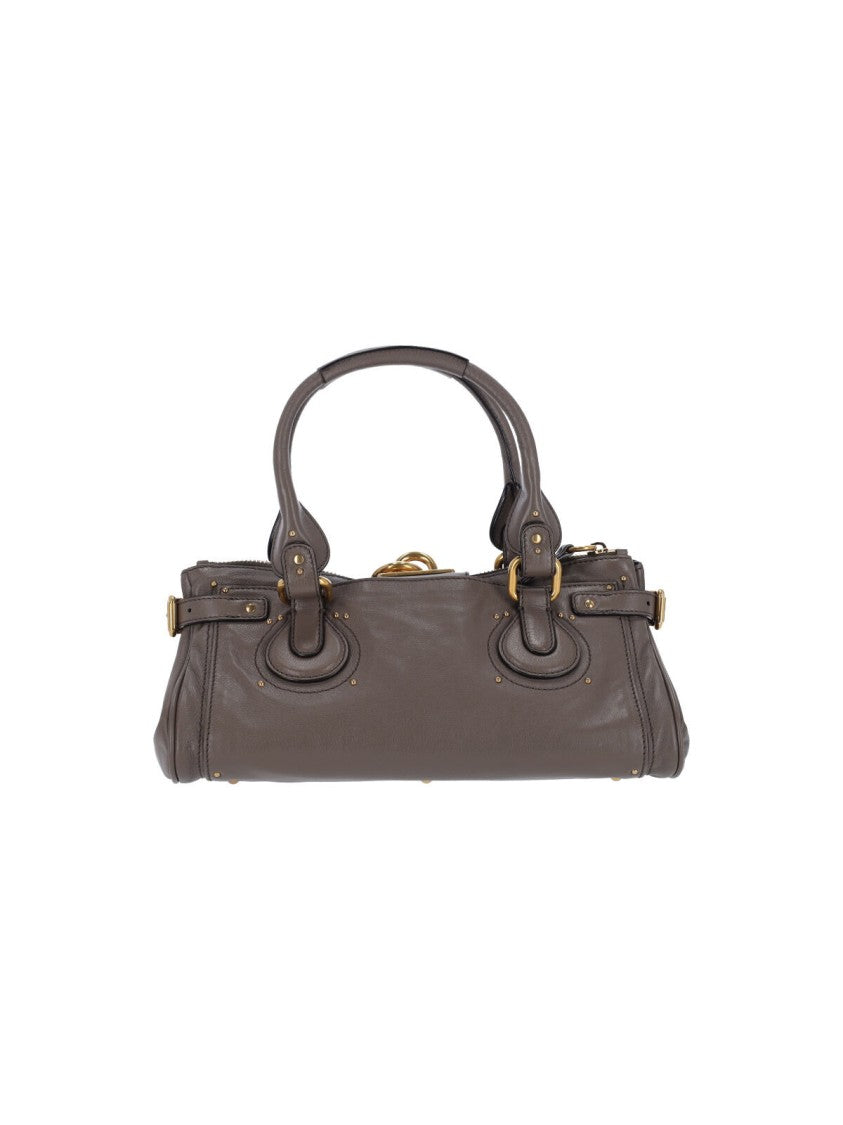 Chloé "Paddington" Shoulder Bag, In Taupe Buffalo Leather