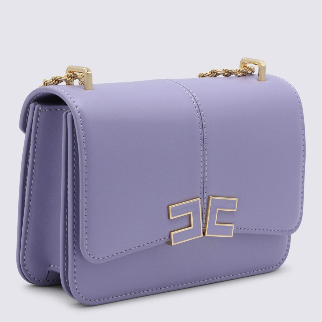 Elisabetta Franchi Structured Lilac Handbag