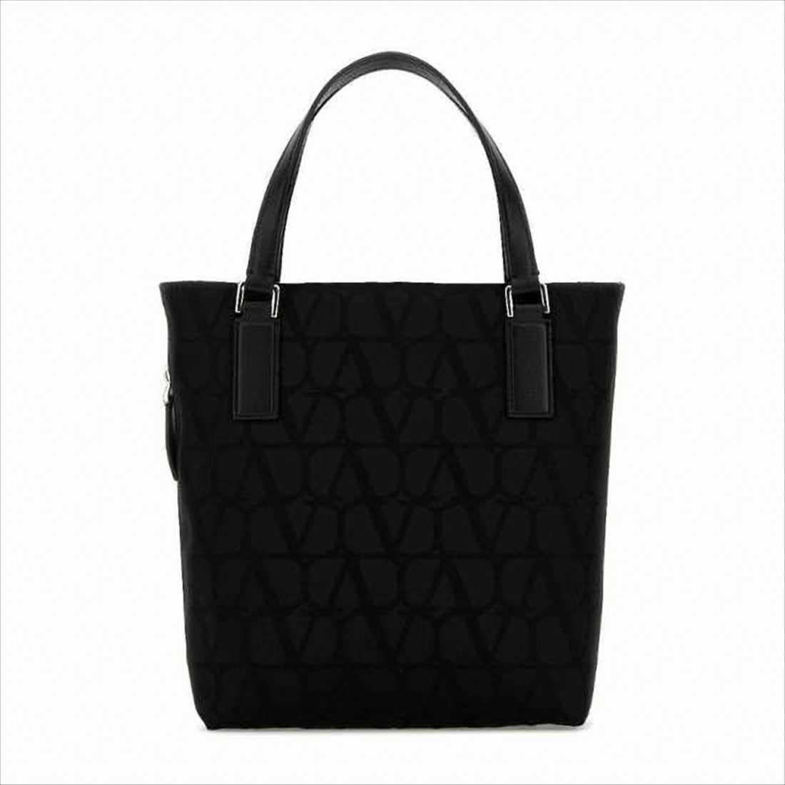 Valentino Garavani Structured Fabric Tote Bag With Geometric Embossing