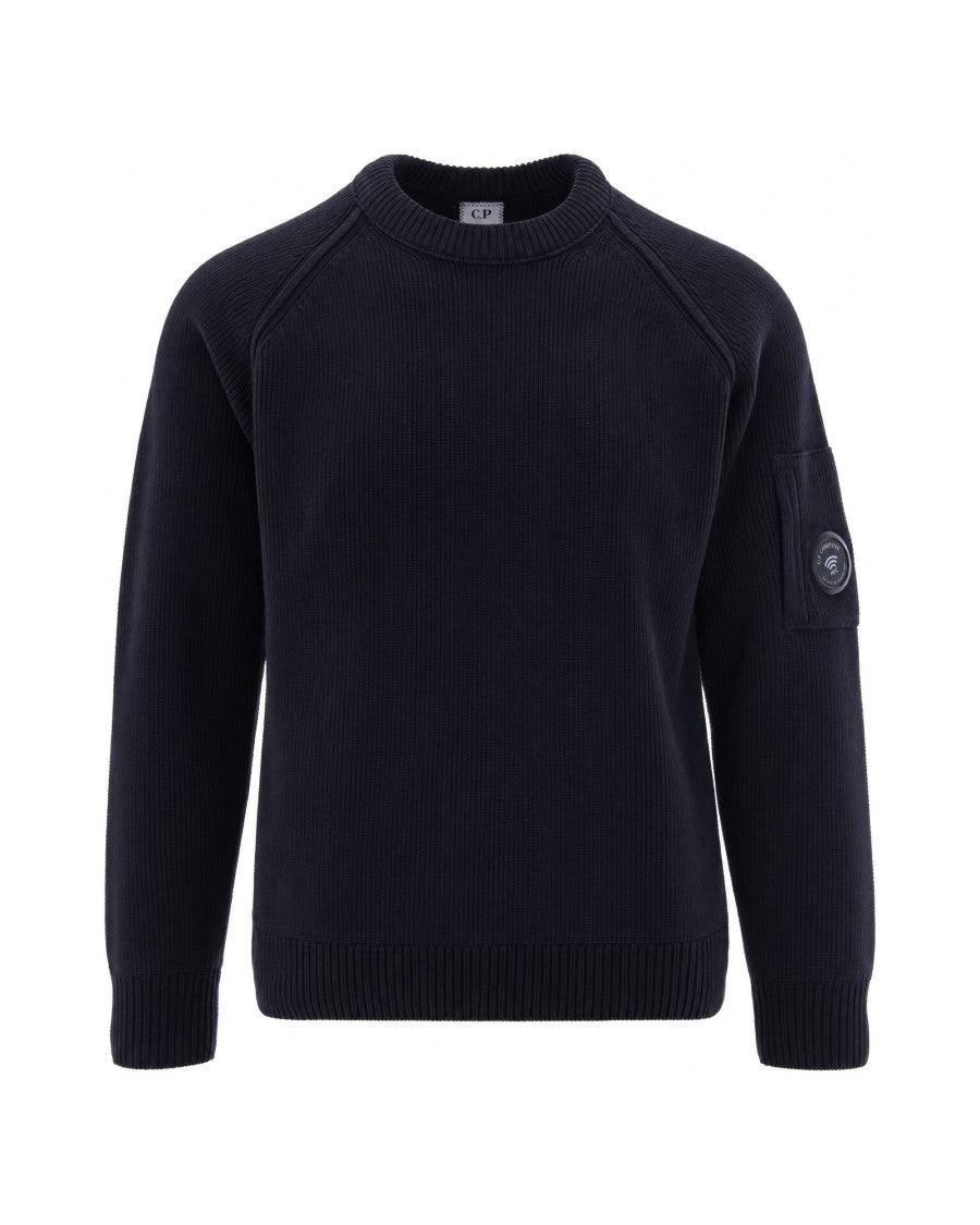 C.P. Company Total Eclipse Chenille Raglan Lens Cotton Sweatshirt