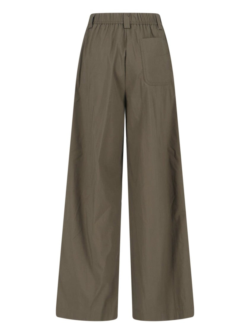 Aspesi Wide Cotton Blend Trousers – Green