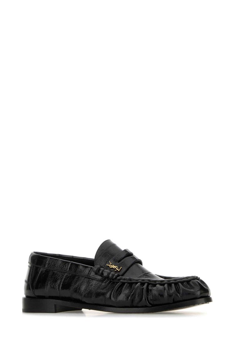 Saint Laurent Black Leather Loafers