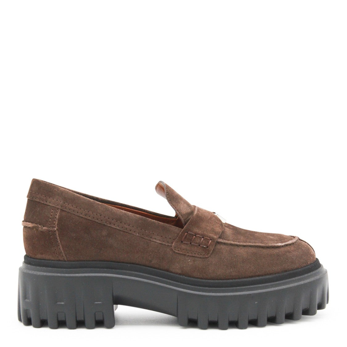 Hogan Brown Suede Monogram Logo Loafers
