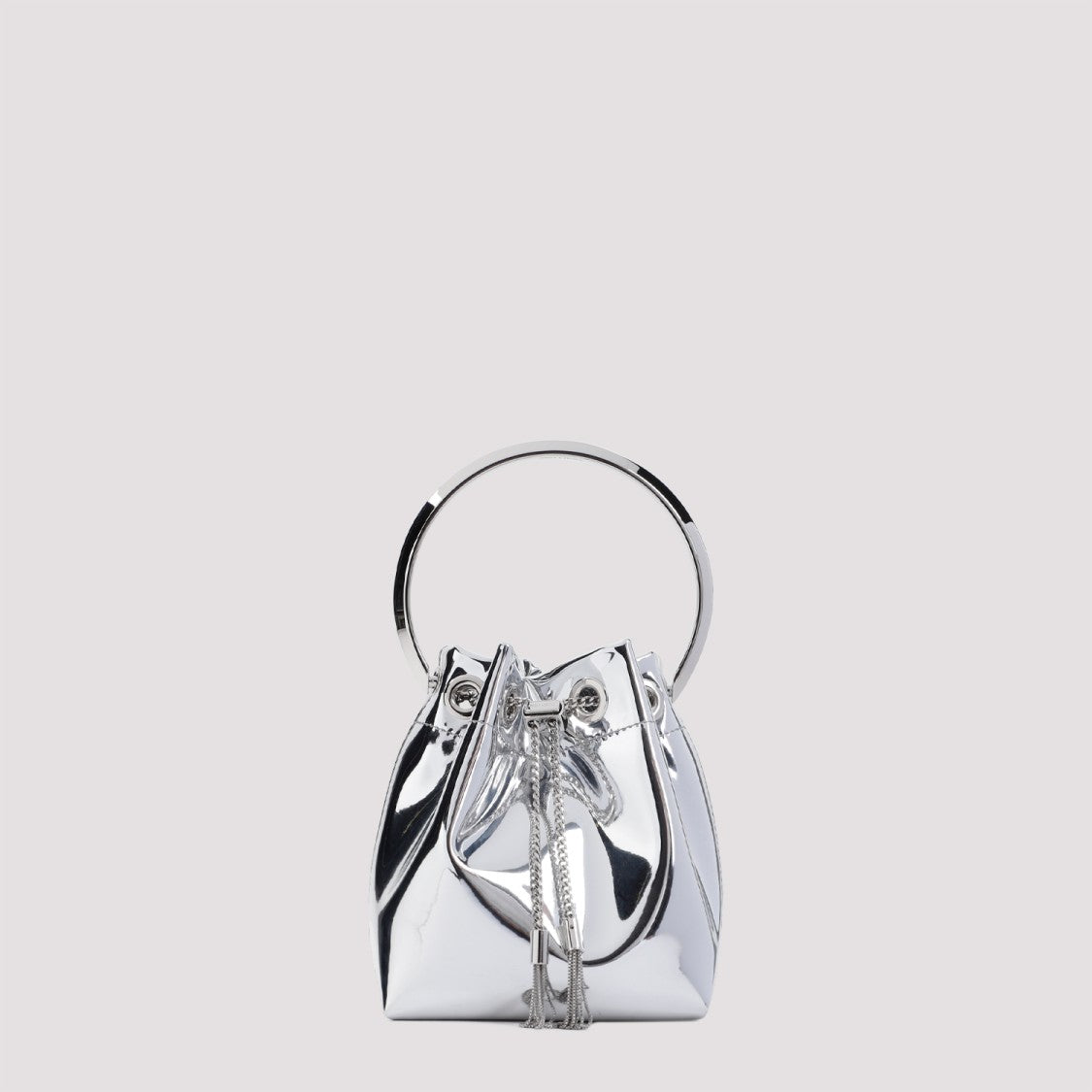 Jimmy Choo Silver Textile Bon Bon Handbag