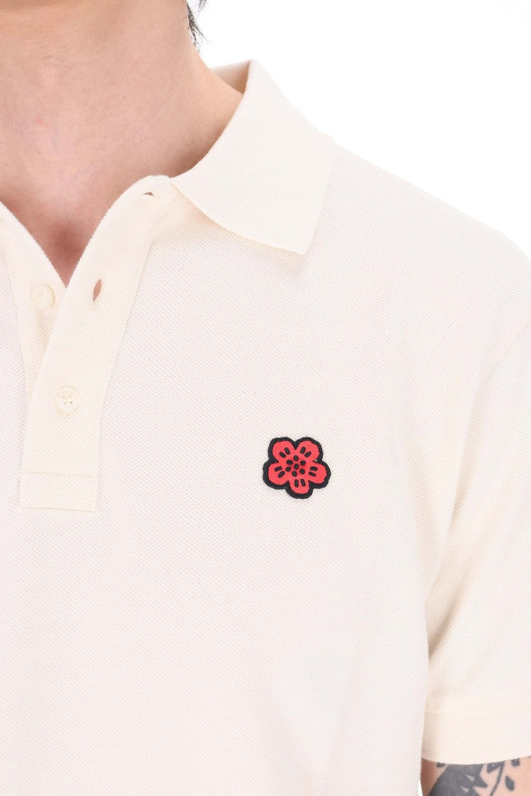 Kenzo Slim Boke Flower Cotton Piquet Polo Shirt
