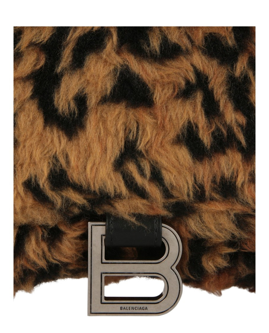 Balenciaga Leopard Print Hourglass Wallet On Chain