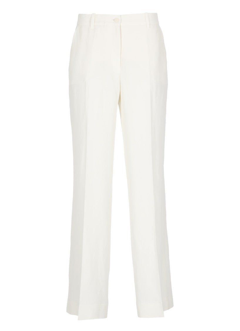 Parosh Ivory Raisa26 Linen-Blend Chino Pants