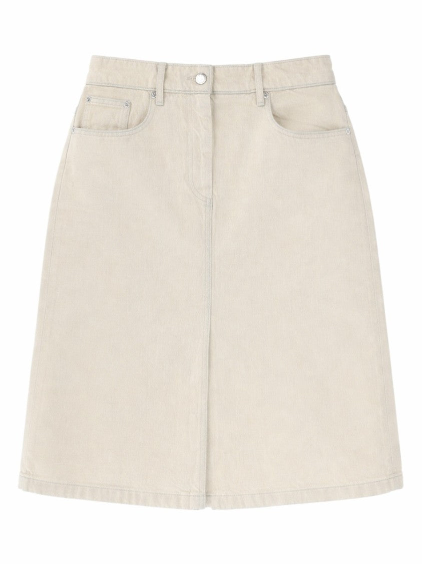 A.P.C. Organic Cotton Back Slit Skirt