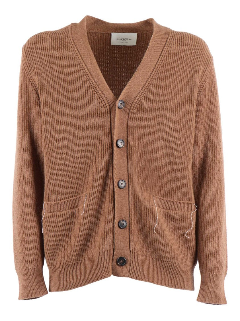 Ballantyne Fine Knit V-Neck Cardigan With Button-Down Front