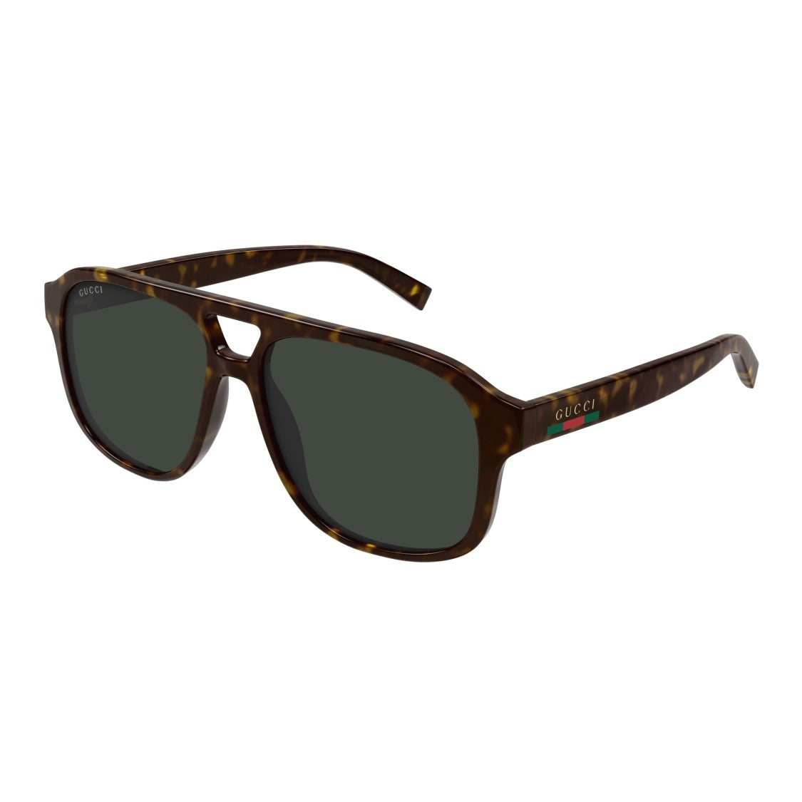 Gucci Rectangular Tortoiseshell Sunglasses With Refined Logo Accents