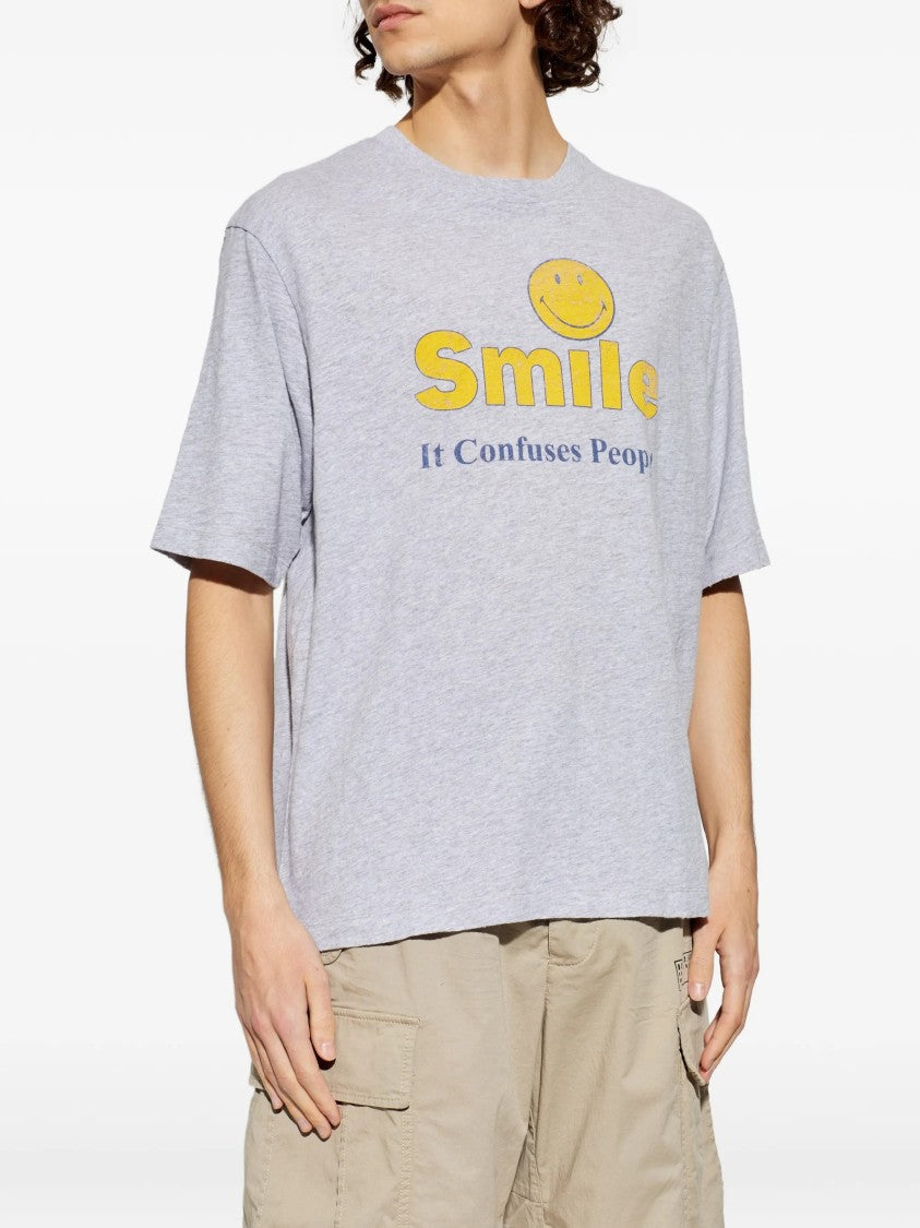 Dsquared2 Grey Relaxed Fit Smiley Graphic T-Shirt