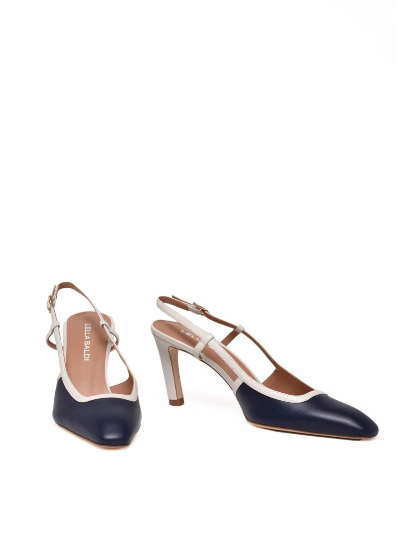 Lella Baldi Blue Leather Chanel Pump