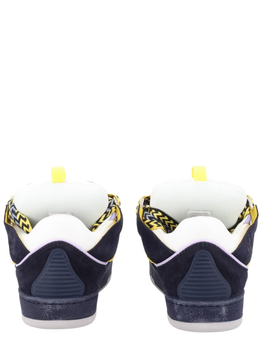 Lanvin Black Curb Zigzag Laces Padded Sneakers