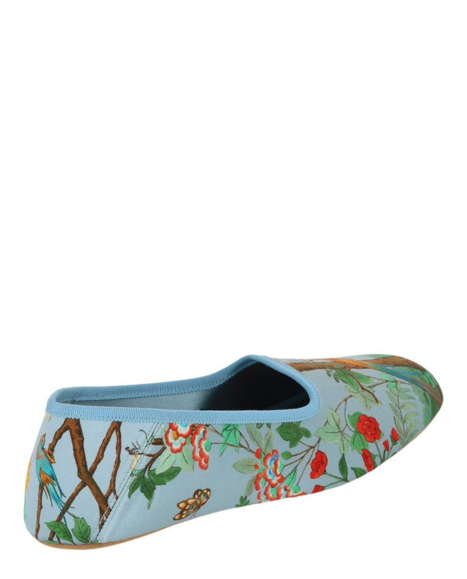 Gucci Satin Voyage Tian Printed Slippers