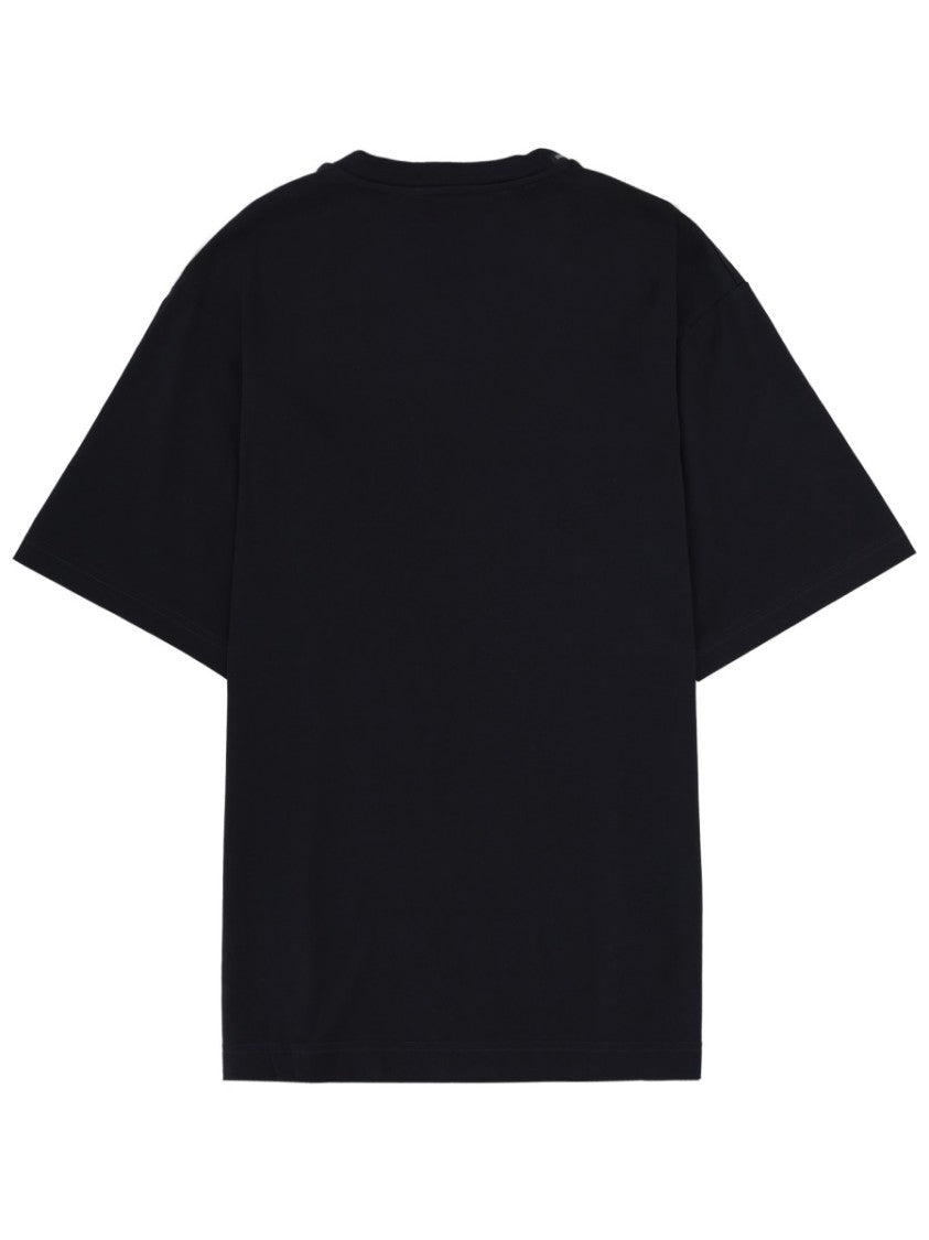 Dolce & Gabbana Black Left Chest Circular Logo Cotton T-Shirt