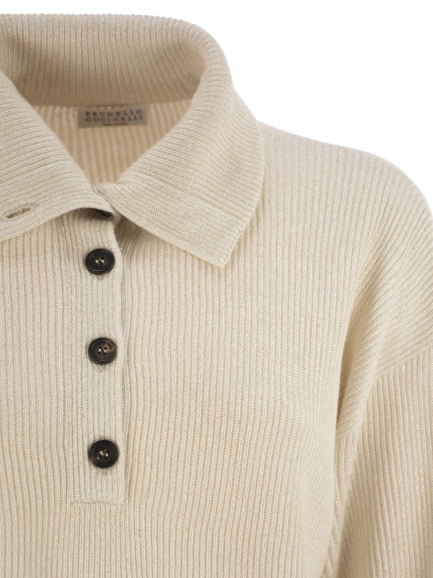 Brunello Cucinelli Cotton And Viscose Rib Knit High Collar