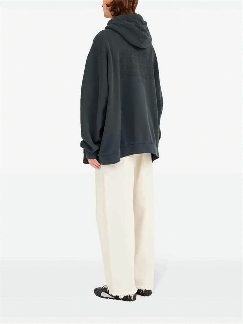 Maison Margiela Oversized Zip-Up Hoodie With Relaxed Fit And Drawstring Hood