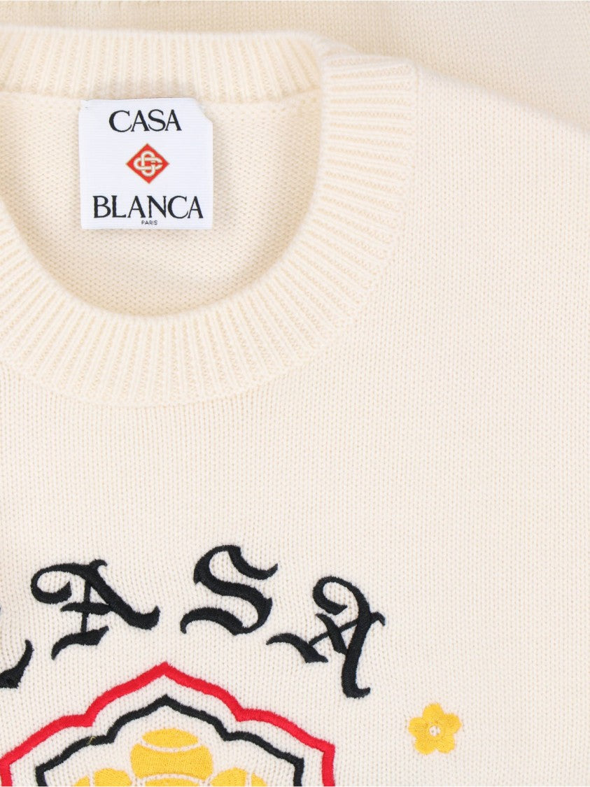 Casablanca “Emblem” Sweater Cream