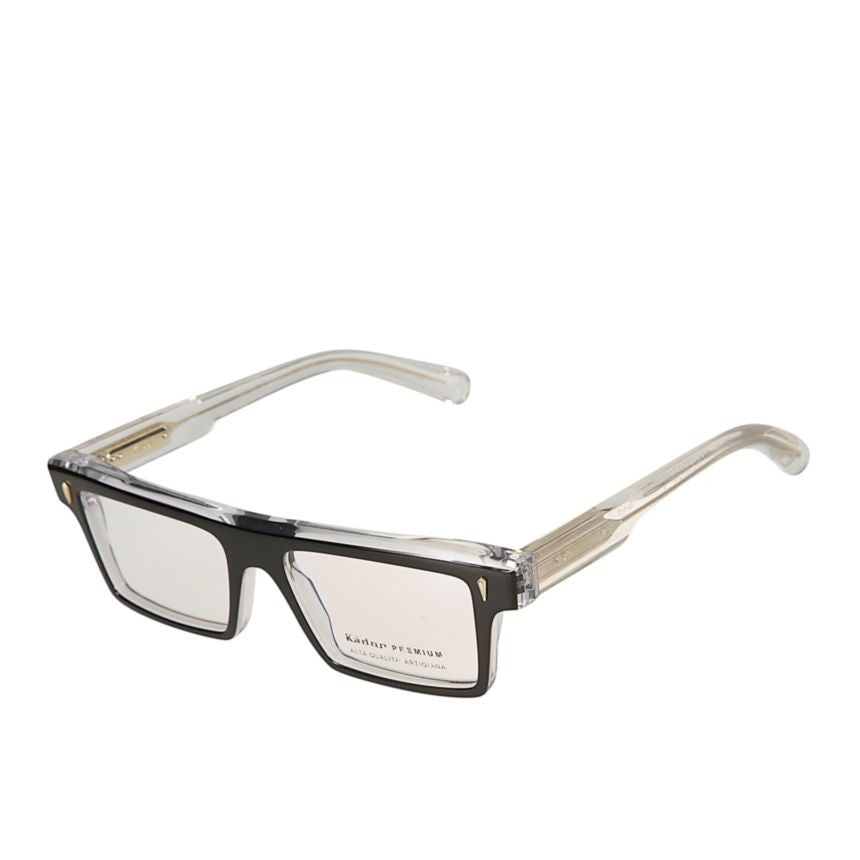 Kador Premium 3 Rectangular Black Frame Eyeglasses With Translucent Arms