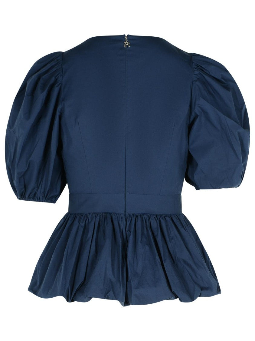 Rotate Dark Blue Cotton Blouse