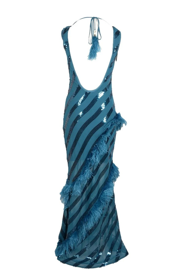 Patrizia Pepe Sera Long Dress Polyester - Blue