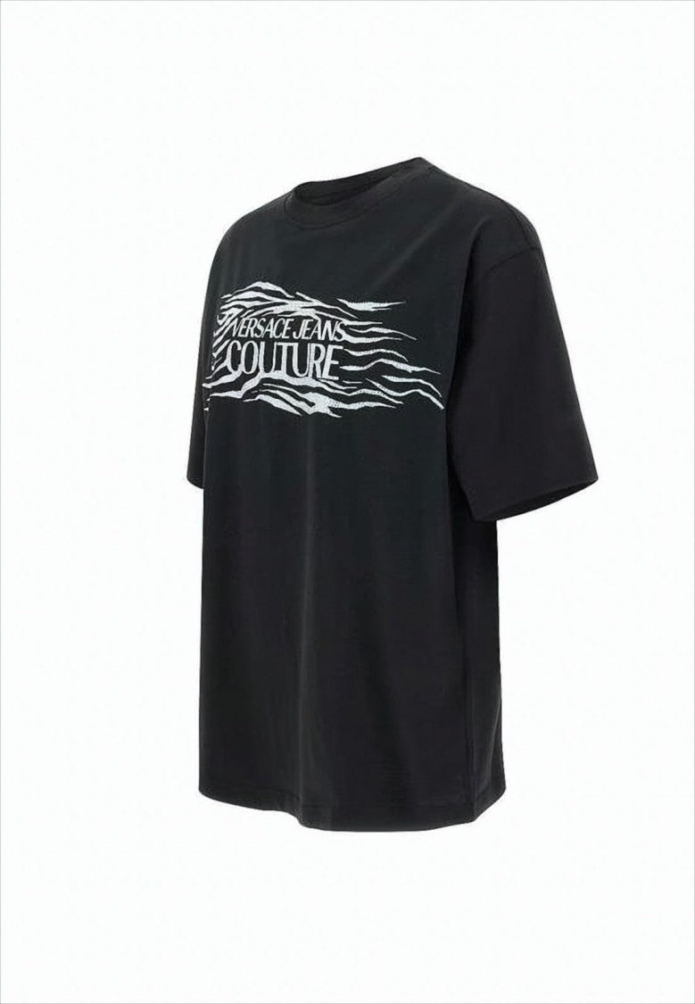 Versace Relaxed-Fit Black Graphic Print T-Shirt