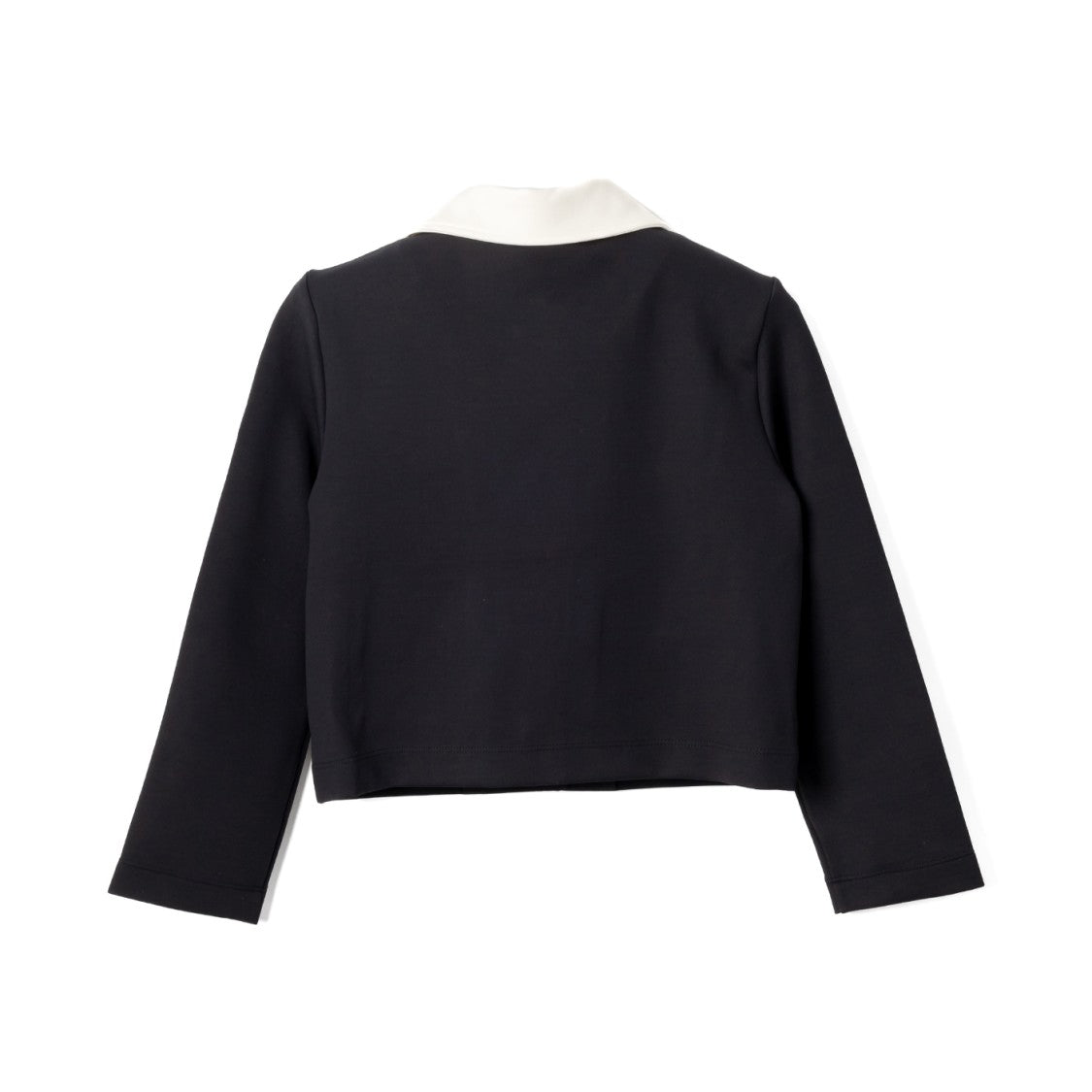 Viktor & Rolf Cropped Black Jacket With Contrasting White Collar
