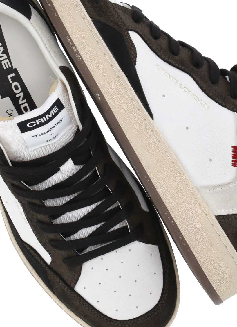 Crime London White Chelsea Used Effect Sneakers