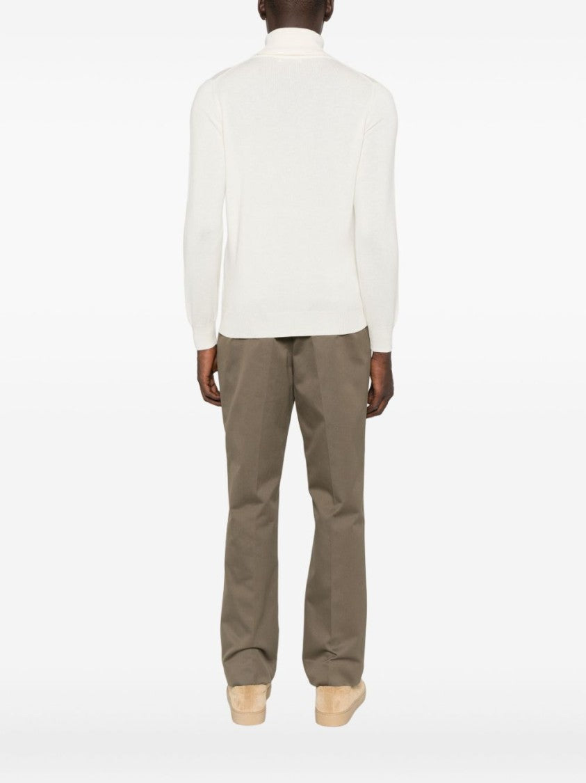 Kangra High Turtleneck Wool-Cashmere Sweater With Ribbed Cuffs