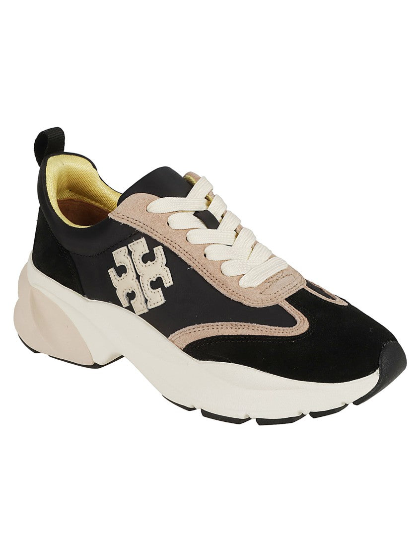 Tory Burch Sporty Sneakers With Leather And Suede Accents