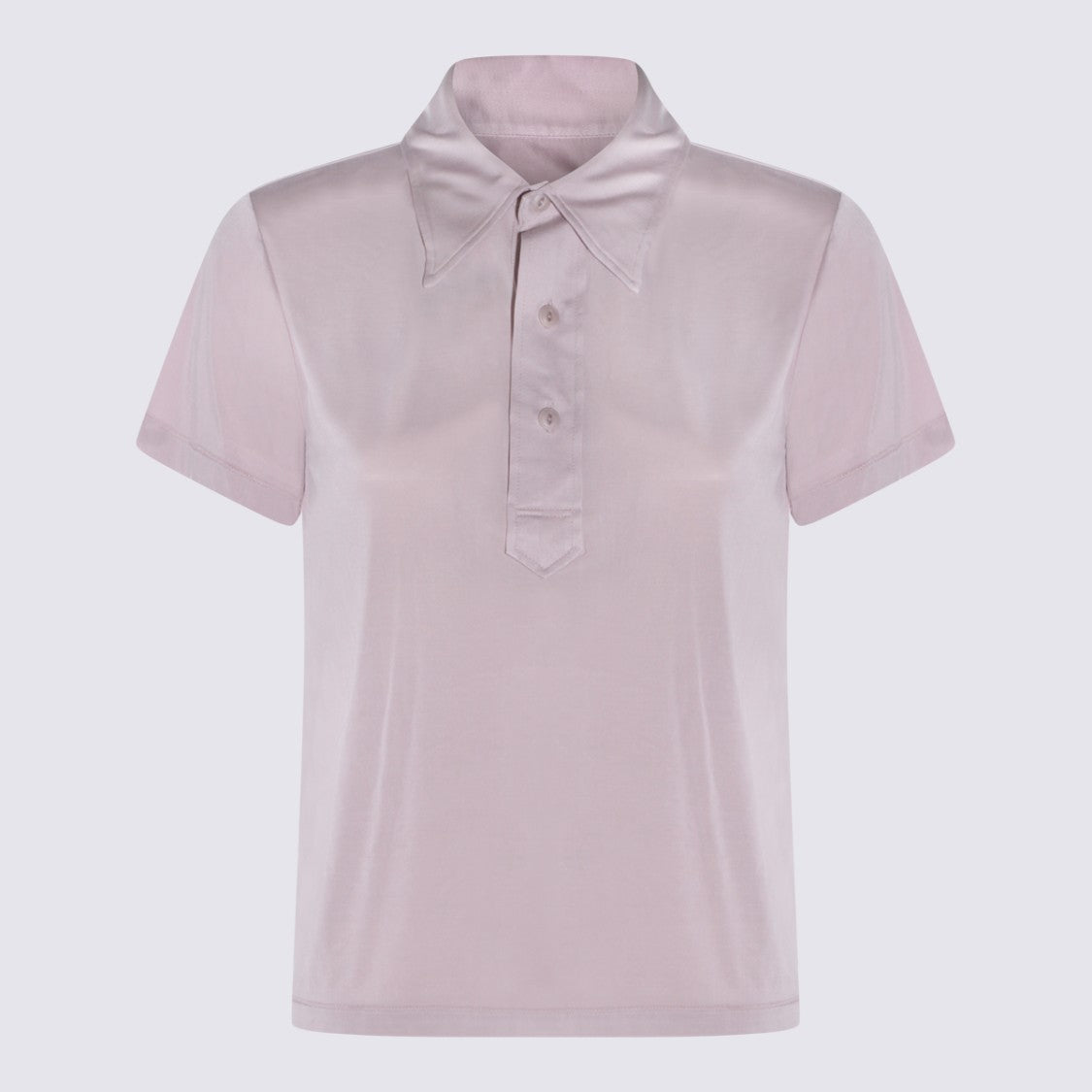 Maison Margiela Smooth Mauve Polo Shirt With Classic Collar