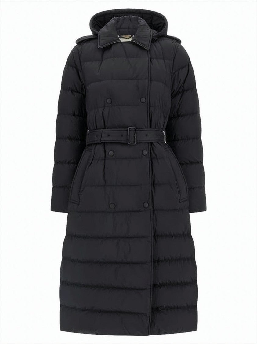 Burberry Long Padded Coat With Quilted Detailing