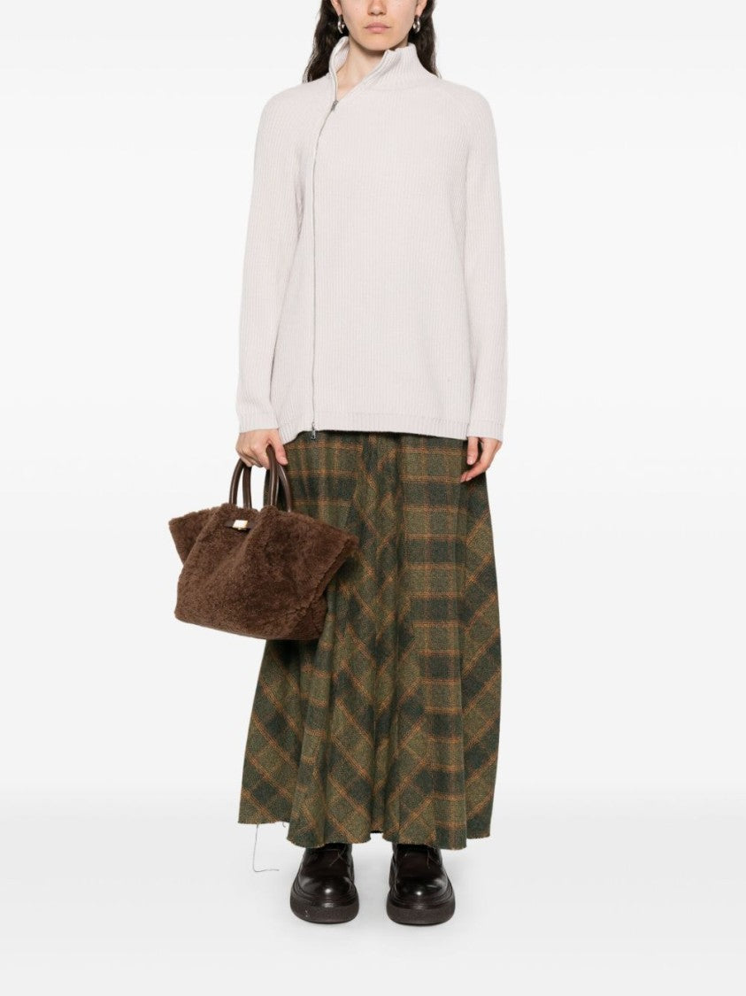 Alpha Studio High Neck Asymmetrical Zip Sweater